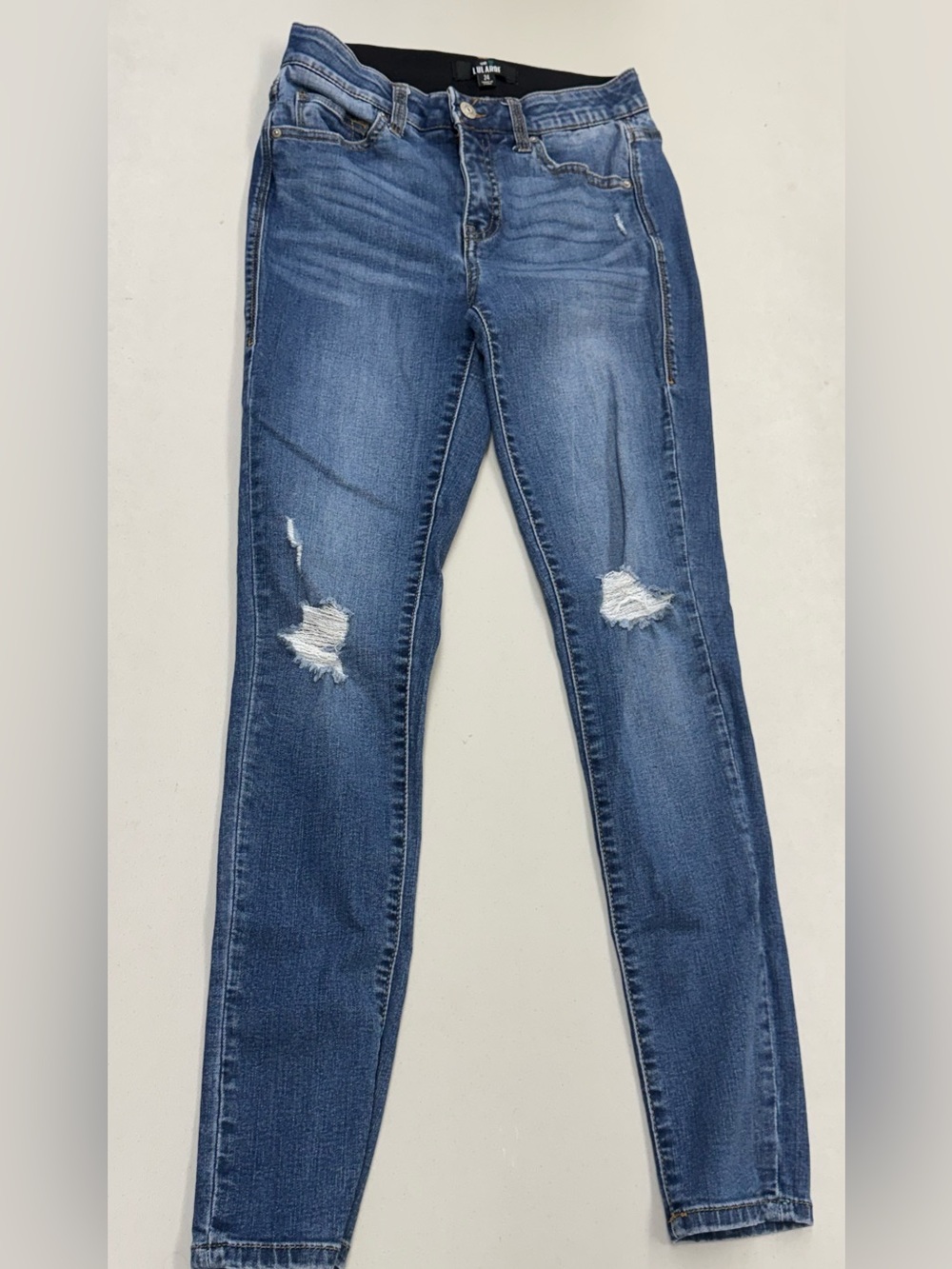 LuLaRoe Medium Blue Distressed Skinny Jeans